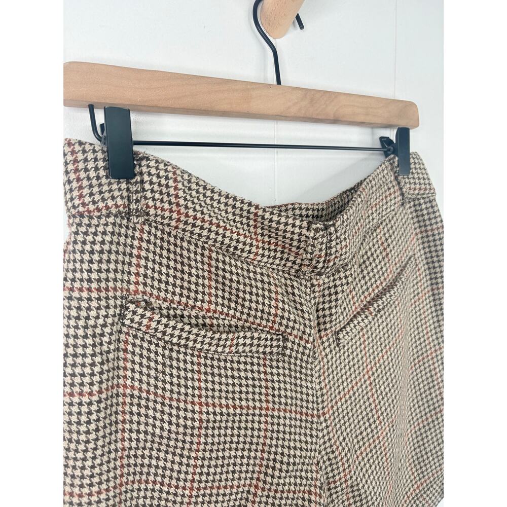 ✨2/$30✨ Free People Houndstooth Linen High Rise Shorts Size 2 Tan Brown - Picture 7 of 9
